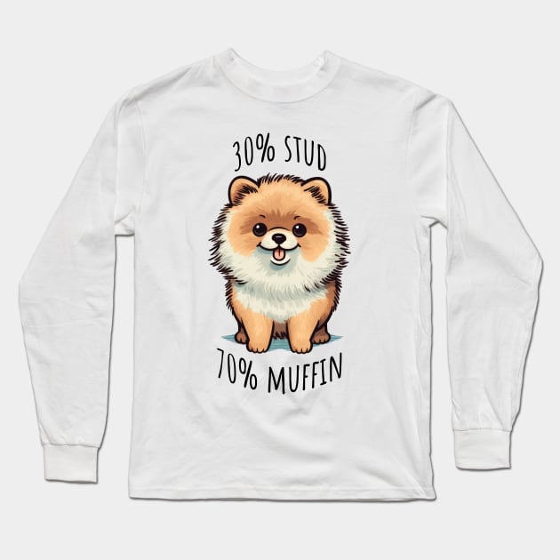 30% Stud 70% Muffin cute funny dog design Long Sleeve T-Shirt by Luxinda